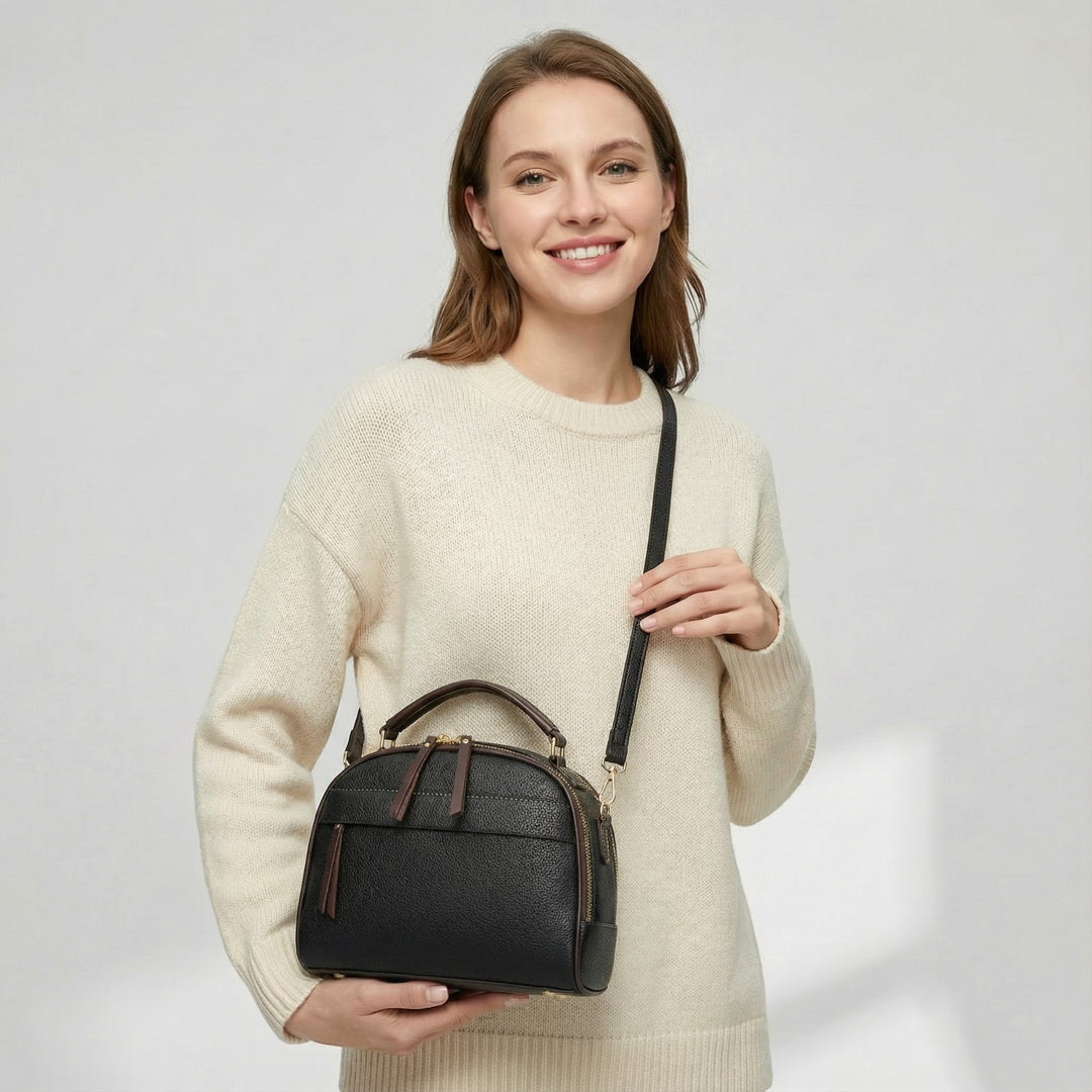 Kornleder-Schultertasche für Damen – Kompaktes Format