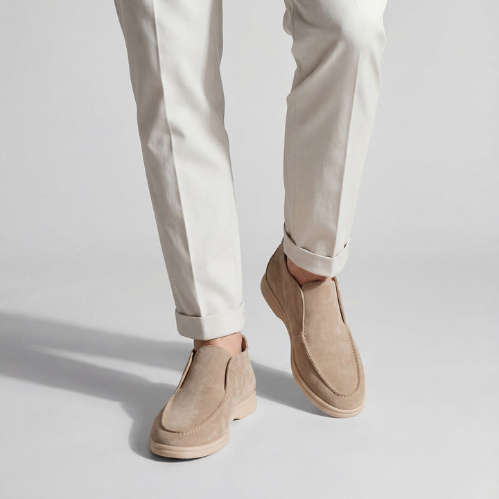 Mocassini alti uomo in suede – minimalisti retrò slip-on