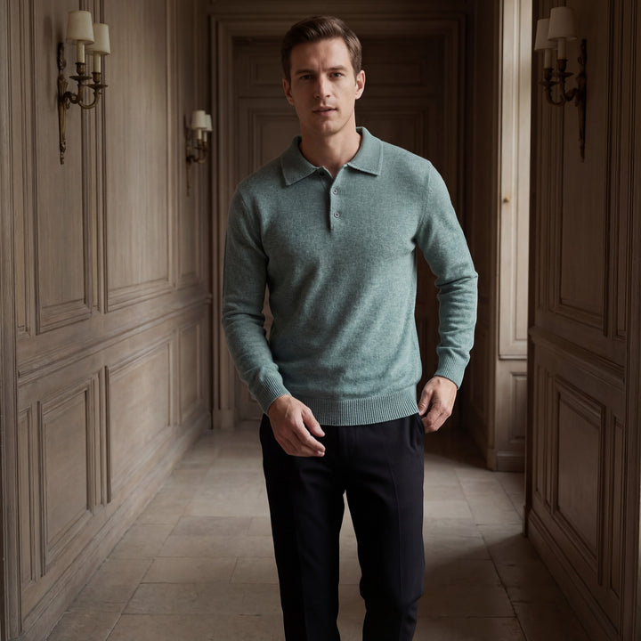 Claire Mode | Herrenpullover mit Polokragen aus Wolle