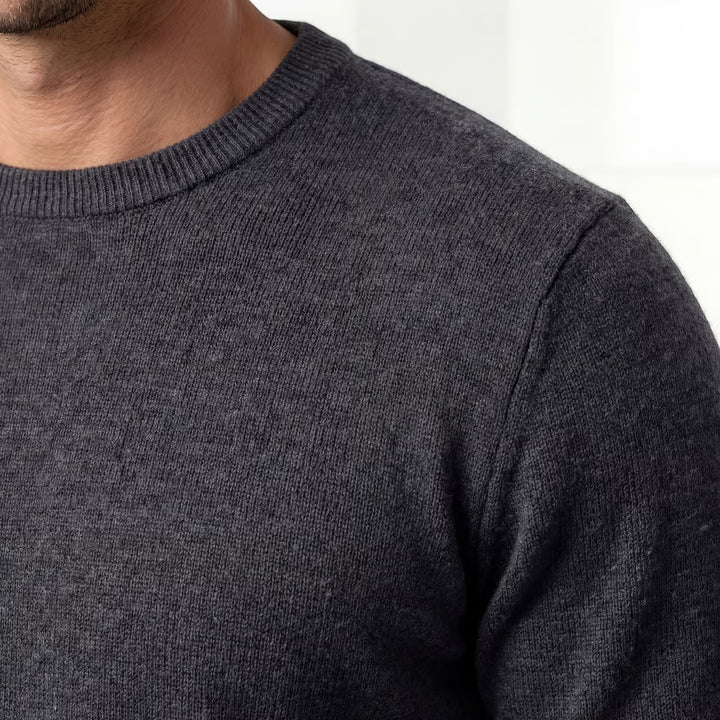 Herrestriktrøje slim fit – minimalistisk casual trøje