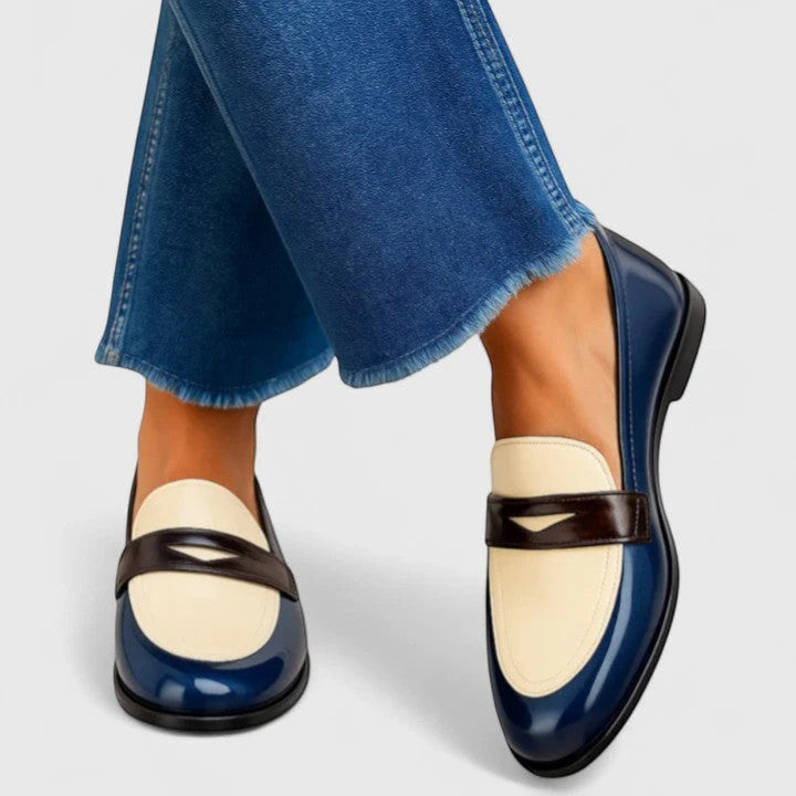 Claire Mode | Mocassini donna in pelle con punta tonda slip-on