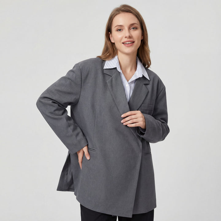 Blazer en coton structuré pour femme – Coupe oversize décontractée