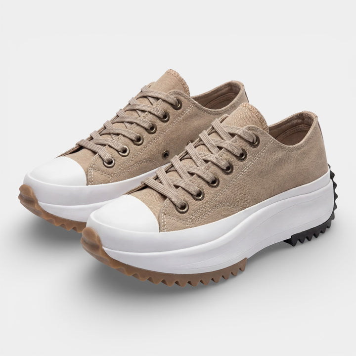 Damen Plateau-Sneaker aus Canvas – Gepolsterte Schnürpassform