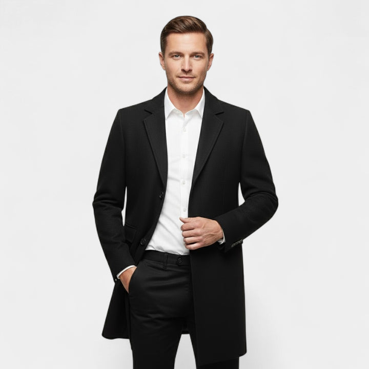 Claire Mode | Herrenmantel aus Wolle – Langer Trenchcoat im klassischen Schnitt