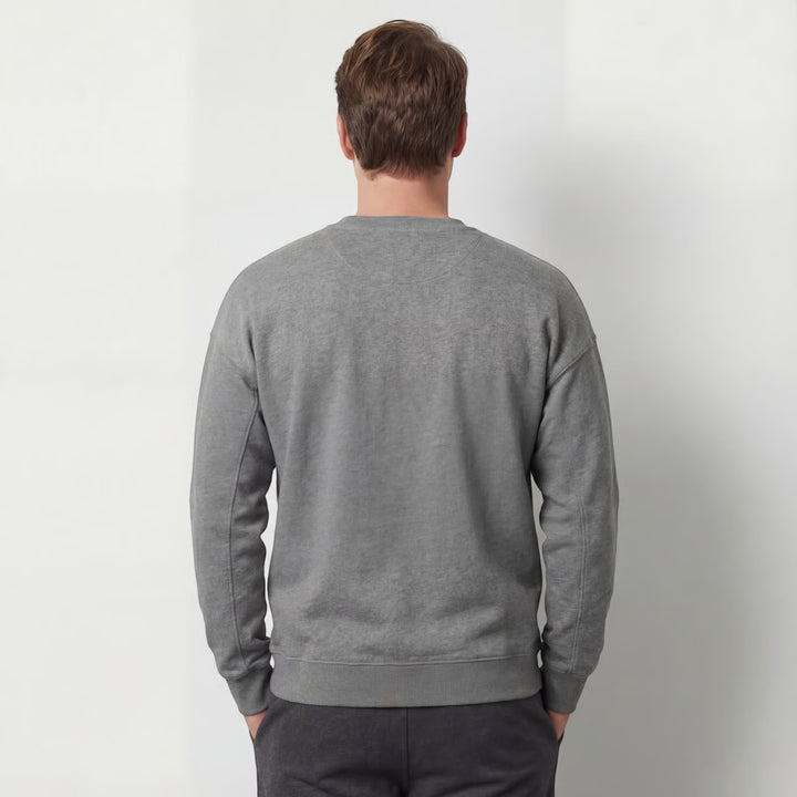 Herrenpullover aus Mischbaumwolle – Lässiger Schnitt mit Rundhalsausschnitt