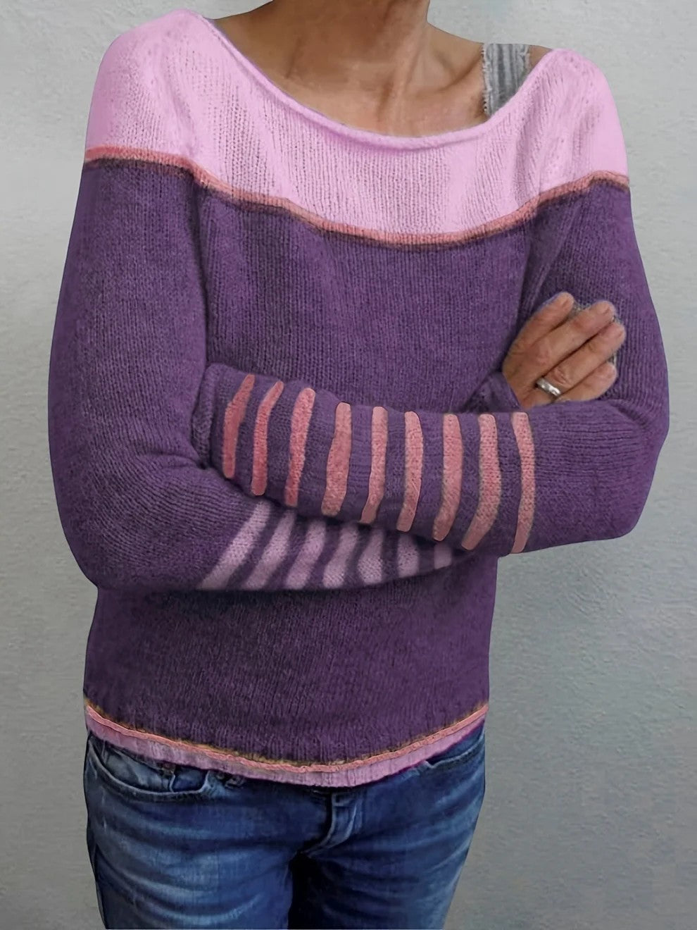 Claire Mode | Damenpullover aus weichem, gestreiftem Strick