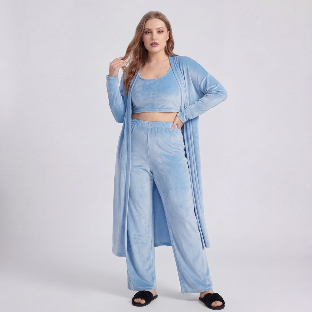 Claire Mode | Damen Loungewear-Set Cozy 3-teilig aus Mischbaumwolle