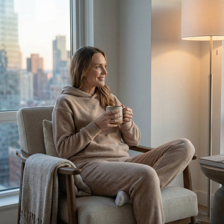 Riche | Completo casual donna in cotone con cappuccio