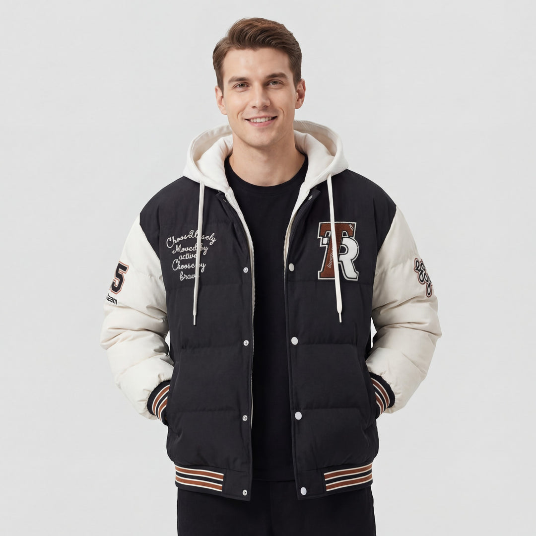 Claire Mode | Piumino trapuntato con cappuccio invernale per uomo
