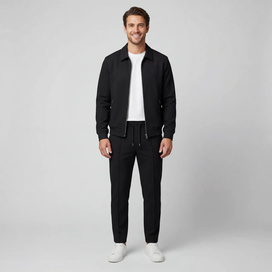Herren Jacken- und Hosen-Set aus Baumwollmischung – Slim Fit