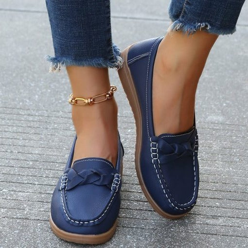 Damen-Ledermokassins Casual – Einfaches Anziehen, flexible Sohle