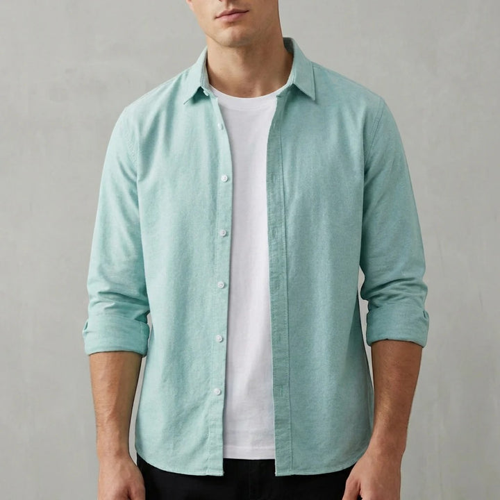 Herren Leinenhemd mit langen Ärmeln – Lässige Casual-Passform