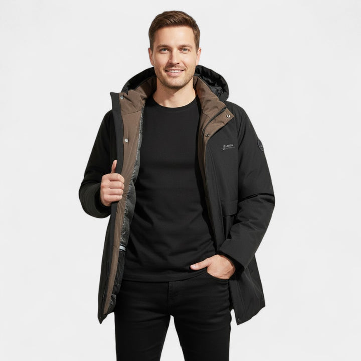 Riche | Parka da Uomo in Cotone – Cappuccio Imbottito e Antivento