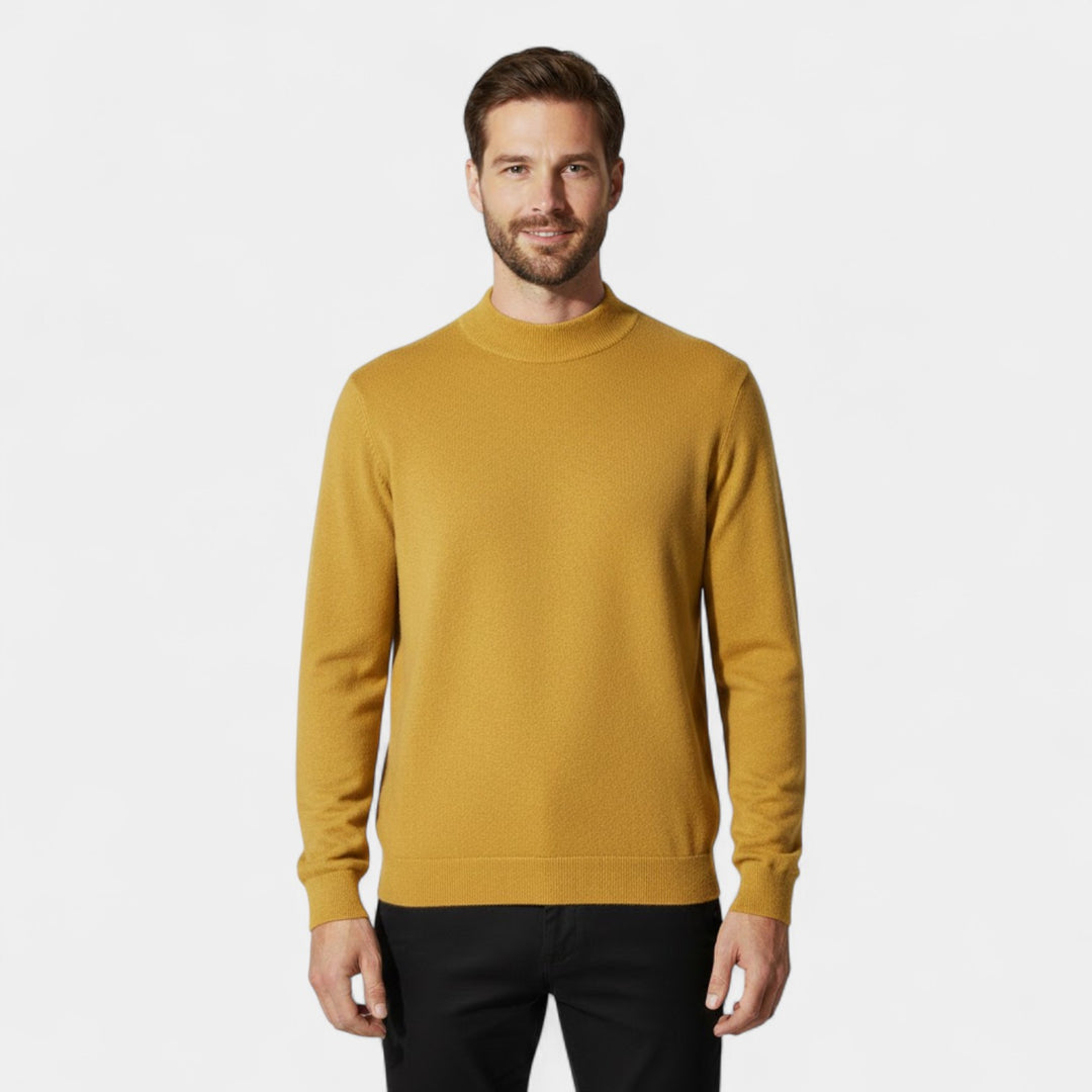 Claire Mode | Herrenpullover aus Strick – Halbhoher Stehkragen, bequemer Schnitt