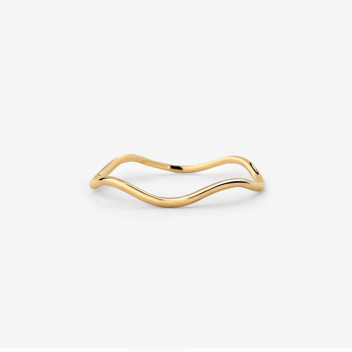 Damenring aus Edelstahl in Wellenform – minimalistisches, poliertes Design