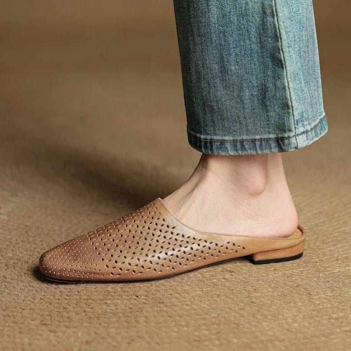 Damen Mules aus Leder – Geschlossene Spitze Normale Passform