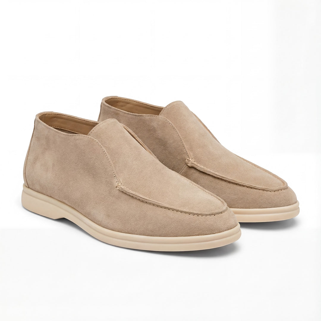 Mocassini alti uomo in suede – minimalisti retrò slip-on