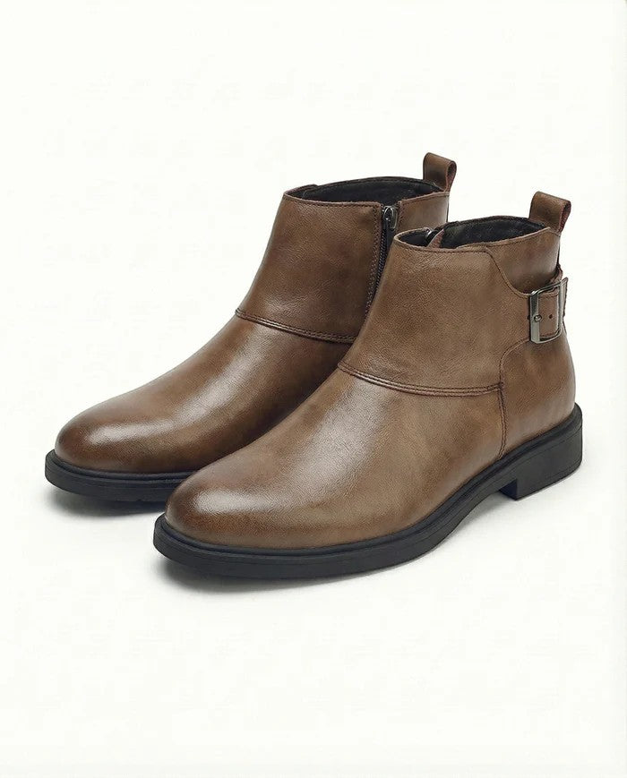 Herren-Chelsea-Stiefeletten aus Rindsleder – Spitz zulaufende Spitze, Reißverschluss