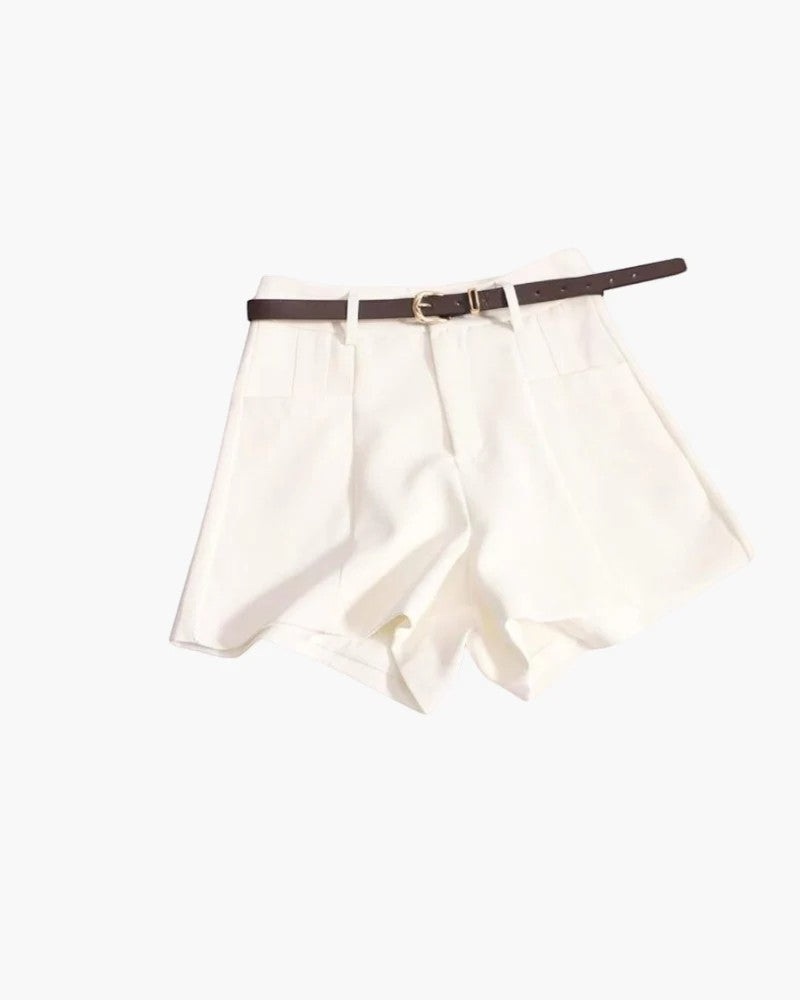 Damen High-Waist-Shorts aus gewebtem Stoff – Eng anliegende Passform