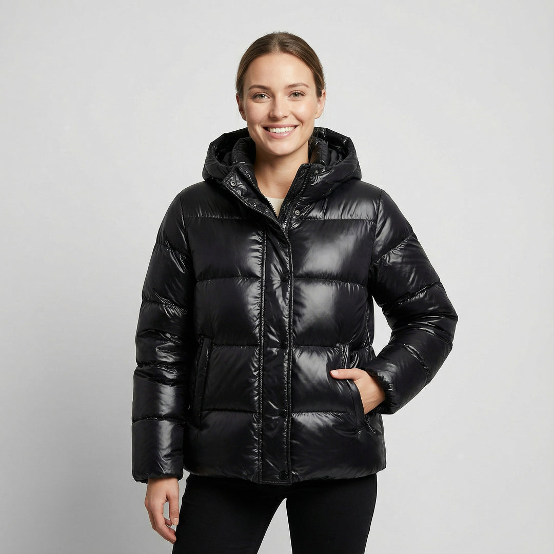 Claire Mode | Piumino donna con cappuccio in cotone
