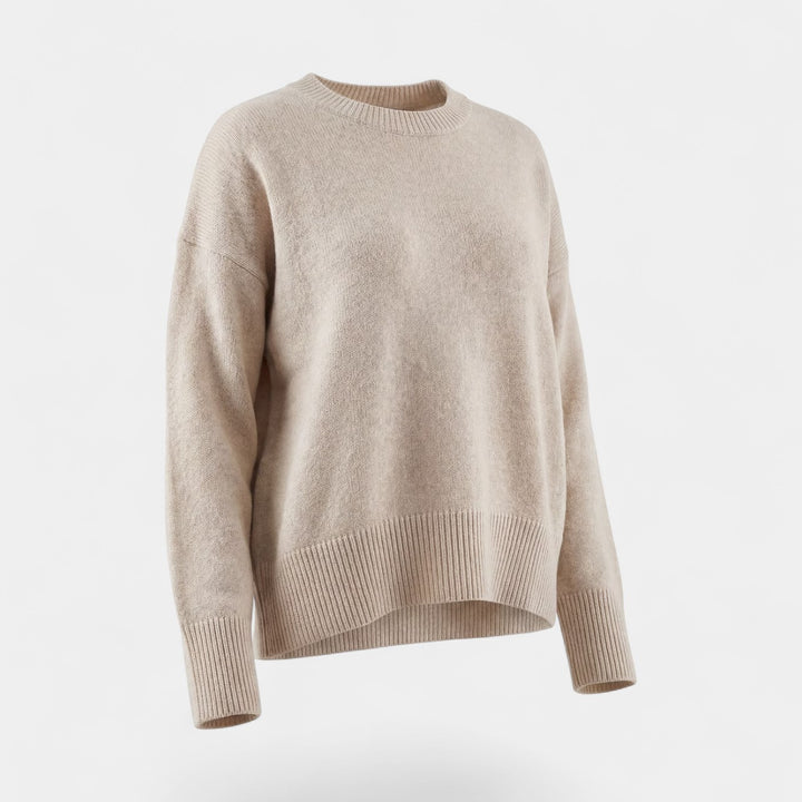 Claire Mode | Damen Pullover aus weichem Strick mit Rundhalsausschnitt