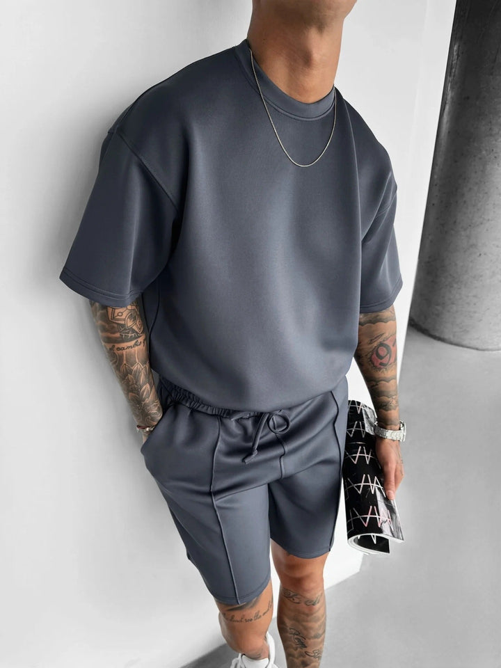 Men's Short Set Short Sleeve T-Shirt – Lightweight Coordinated Summer Outfit