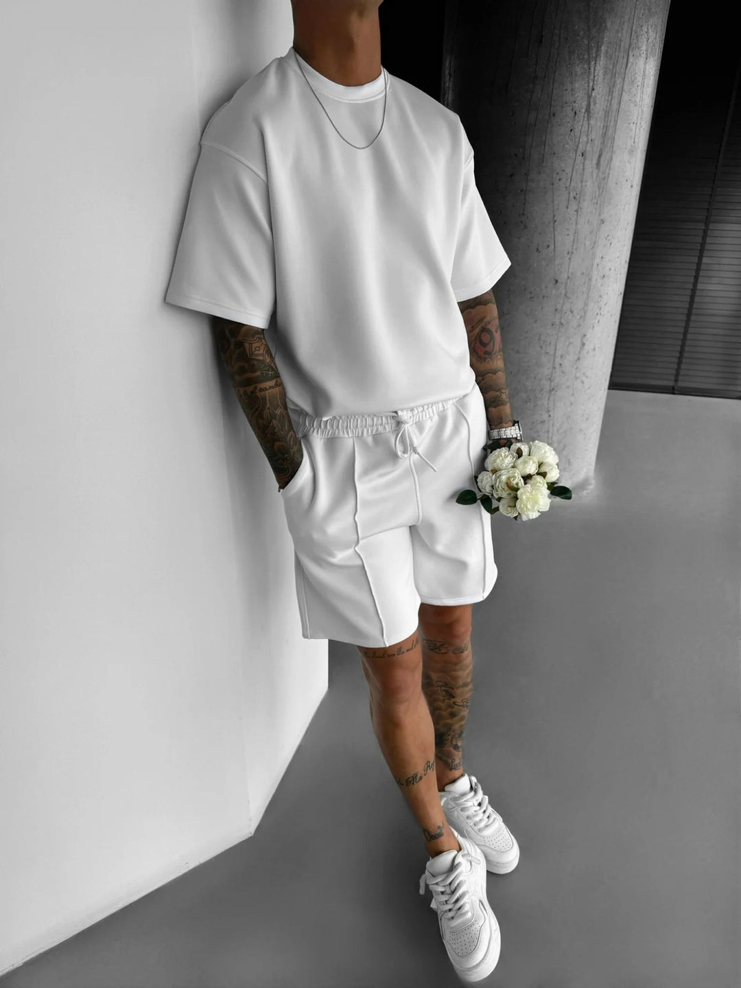 Men's Short Set Short Sleeve T-Shirt – Lightweight Coordinated Summer Outfit
