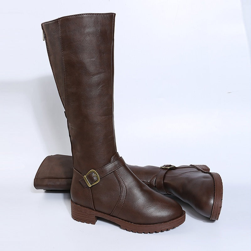 Bottes Cavalières Femme Montantes – Détail Boucle et Silhouette Structurée