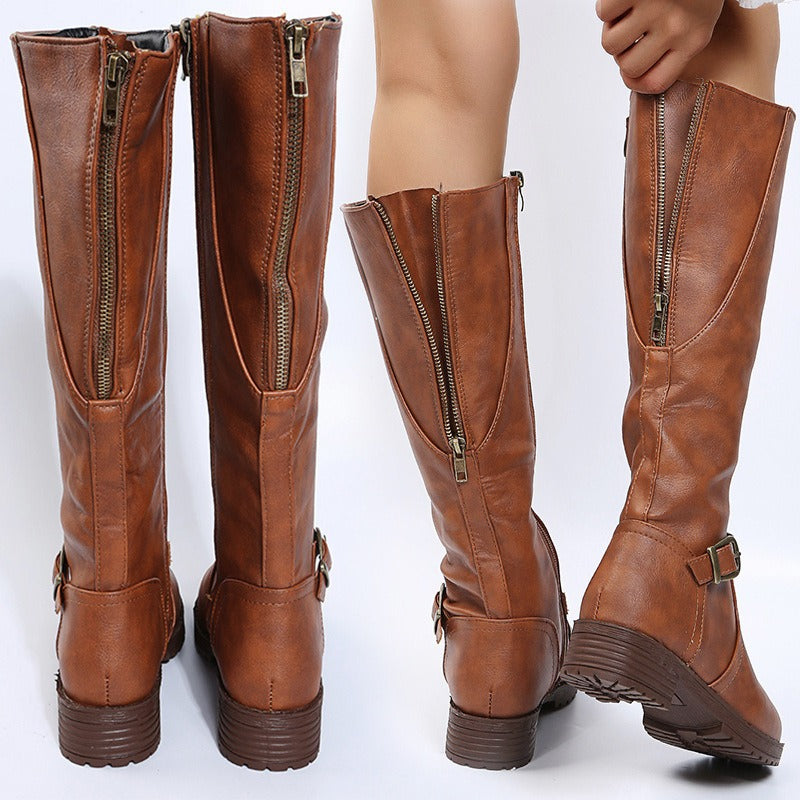 Bottes Cavalières Femme Montantes – Détail Boucle et Silhouette Structurée