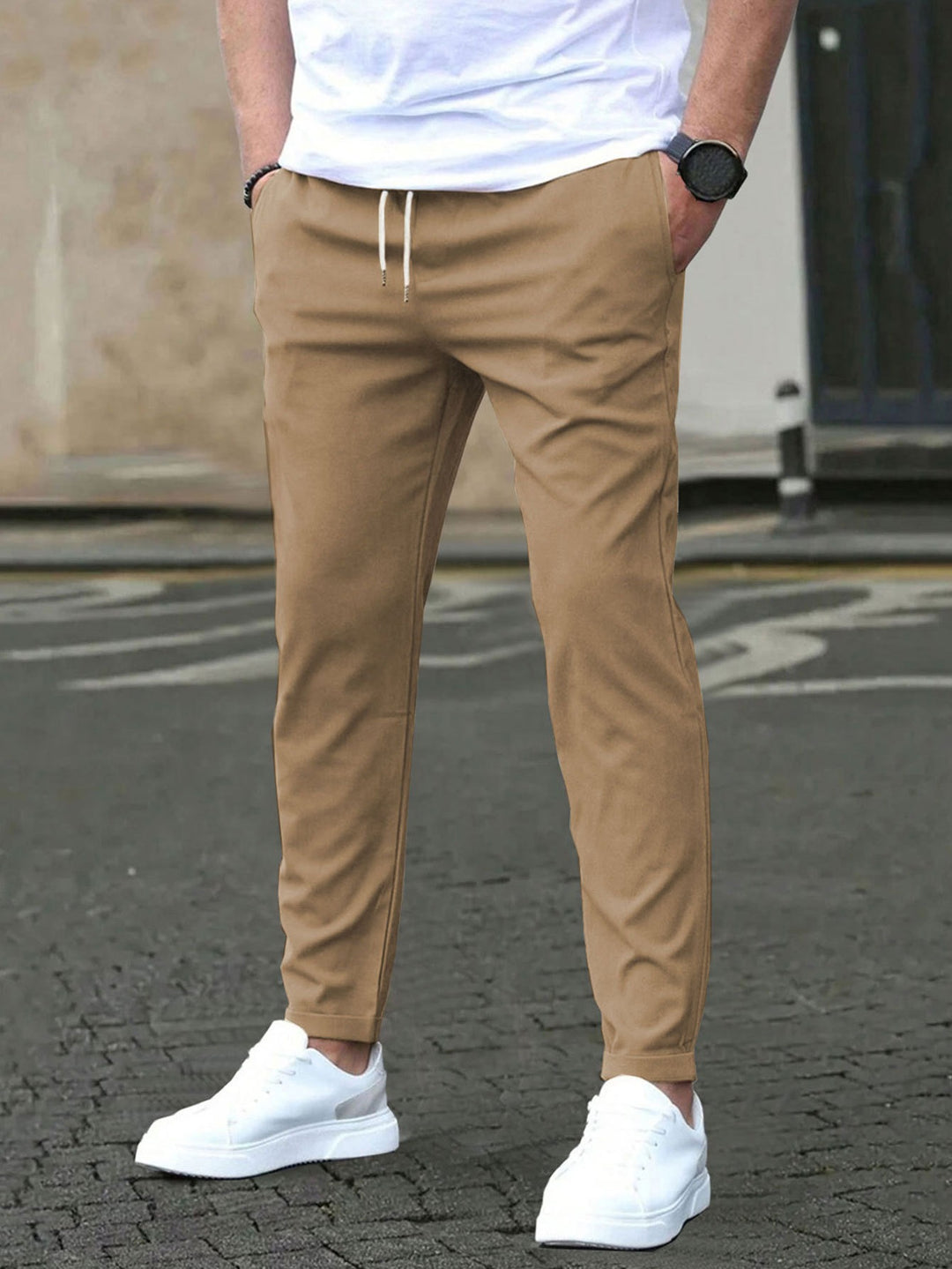 Pantaloni Uomo Slim Casual – Tessuto Leggero e Morbido Intessuto