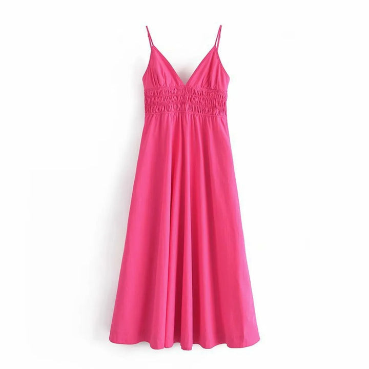 Robe Femme Midi en Coton – Coupe Ample et Décontractée