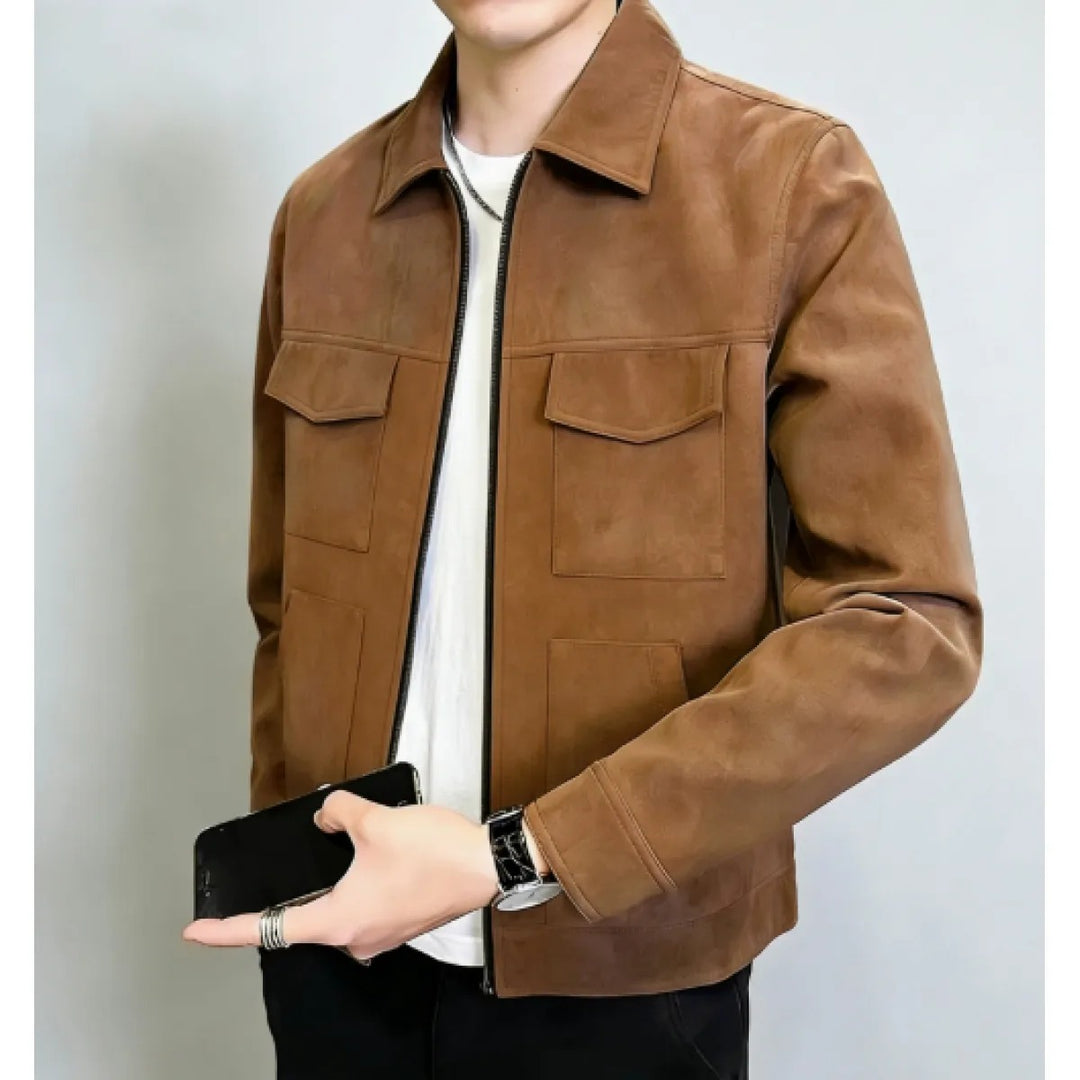 Herren-Baumwolljacke – Reguläre Passform mit mehreren Taschen