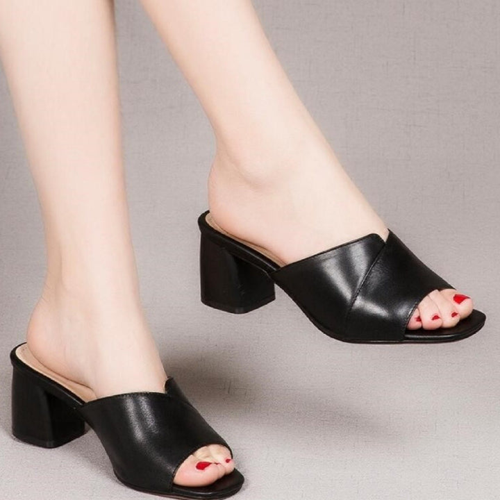 Sandali Mule Donna con Tacco Quadrato – Eleganti Slip-on