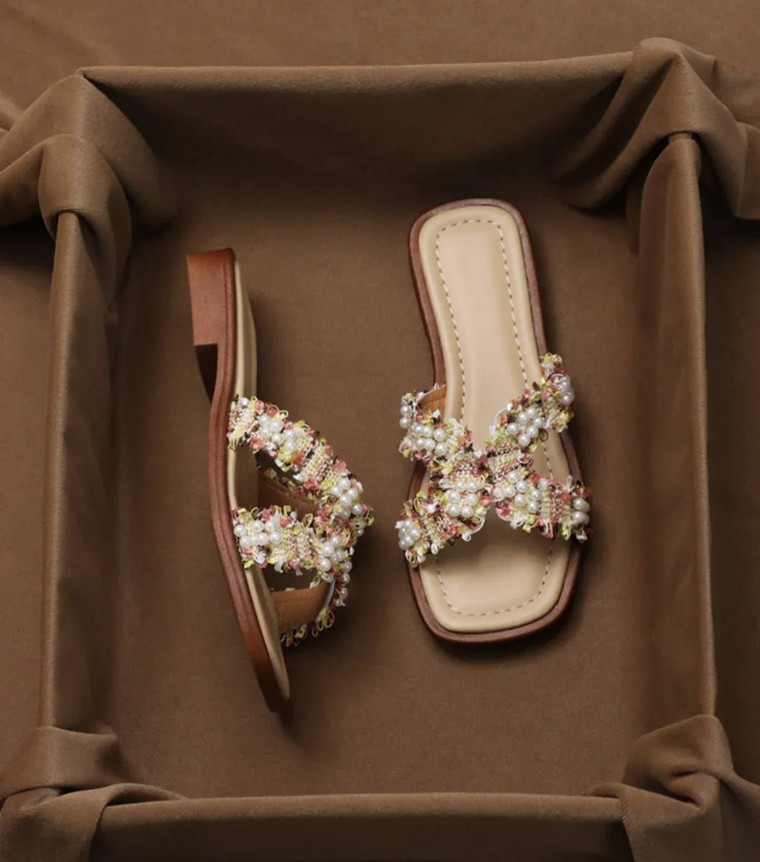 Sandales Femme Vintage Perles – Silhouette Classique Été