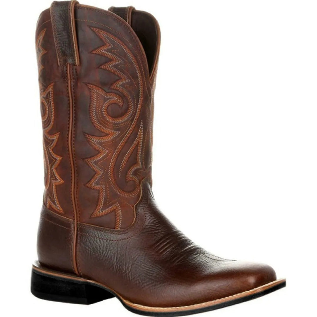 Herren-Westernstiefel – hoher Schaft, eckige Spitze, Kunstleder
