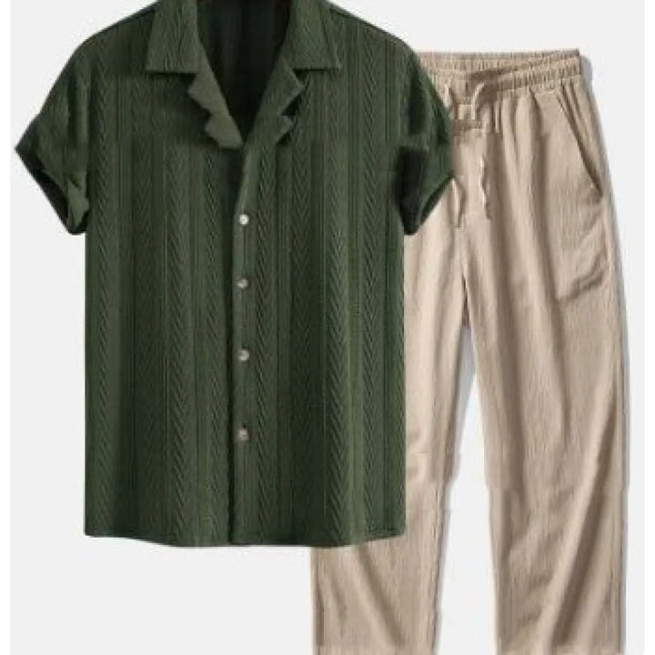 Men's Short Sleeve Shirt and Pants Set – Loose Casual Fit