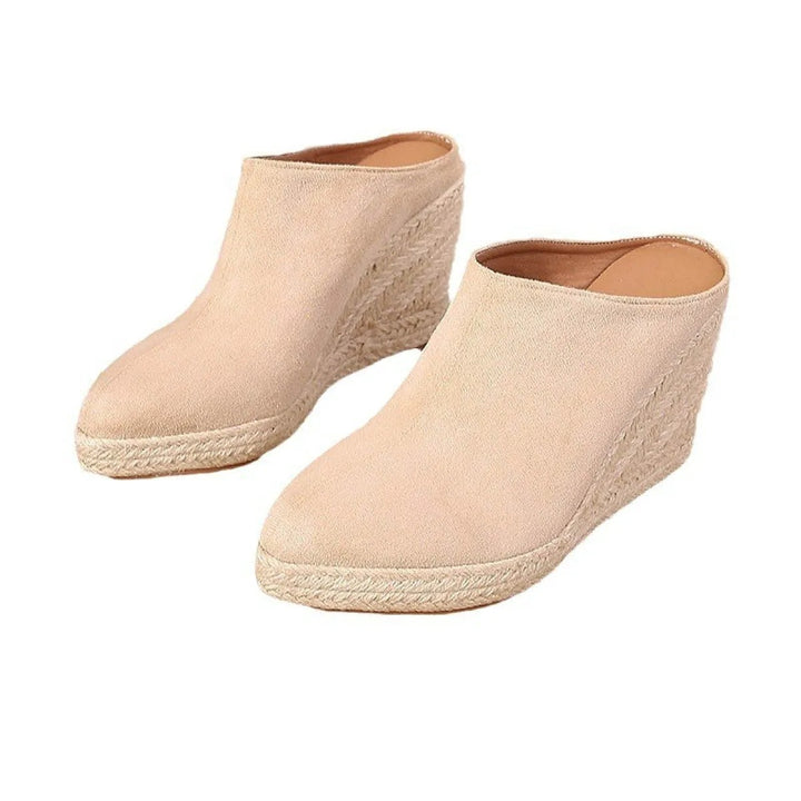 Damesandaler med spids tå og kilehæl – mat finish