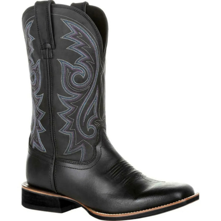 Herren-Westernstiefel – hoher Schaft, eckige Spitze, Kunstleder