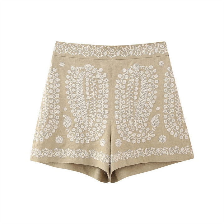 Shorts for Women High Waist Paisley Print – Lightweight Fabric with Flared Legs