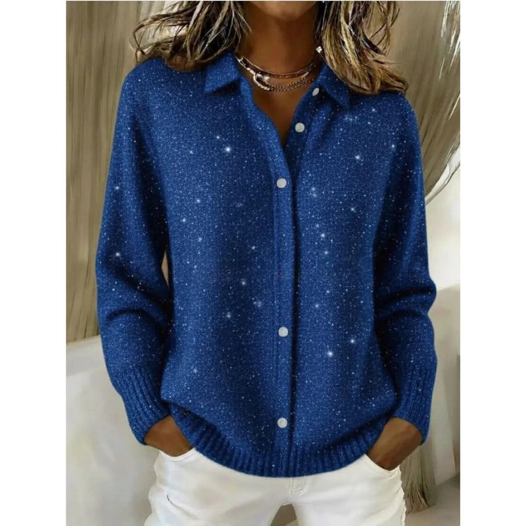 Karierte Damenstrickjacke – Leicht gewebter Stoff, Regular Fit