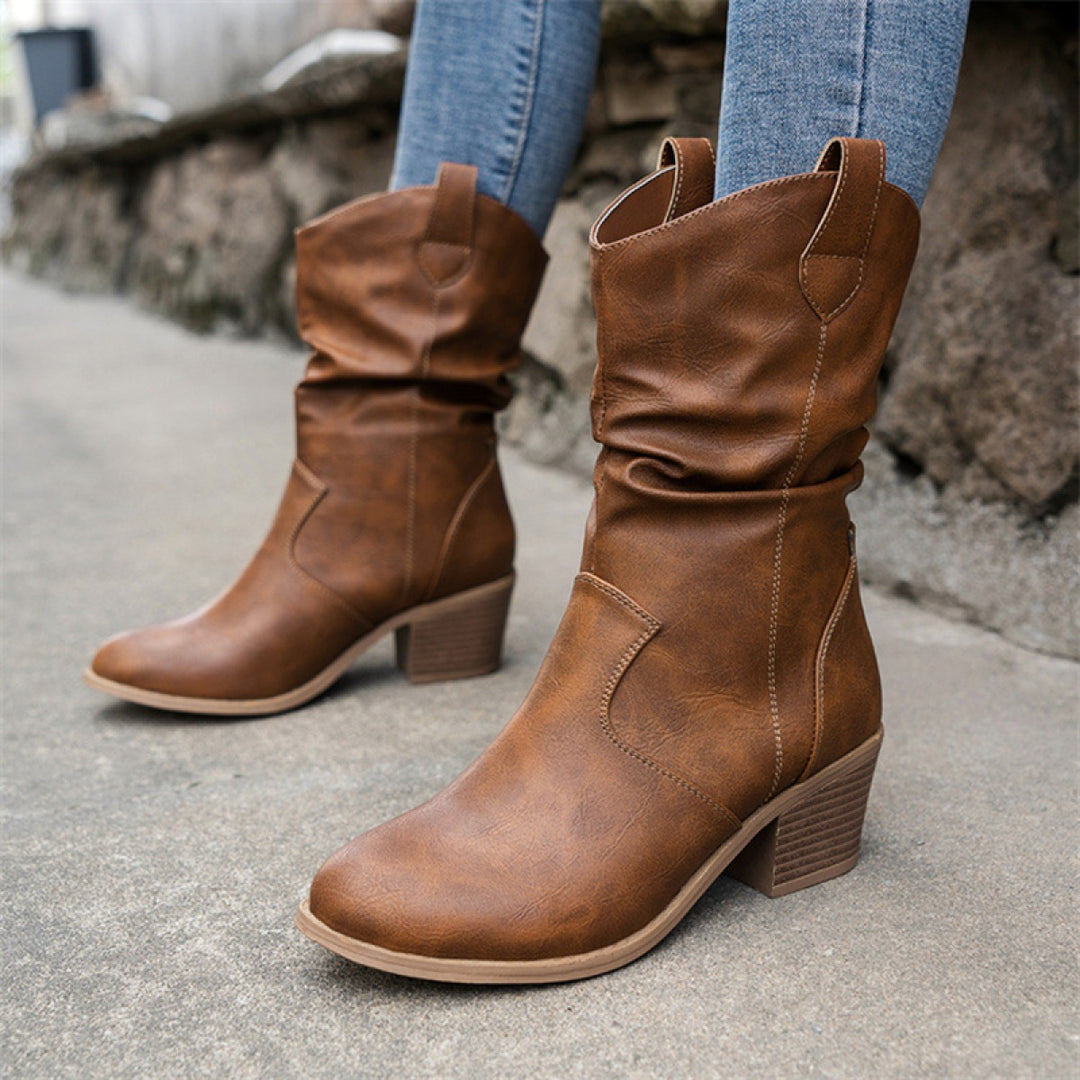 Bottes Western Femme – Tige Mi-Mollet Souple