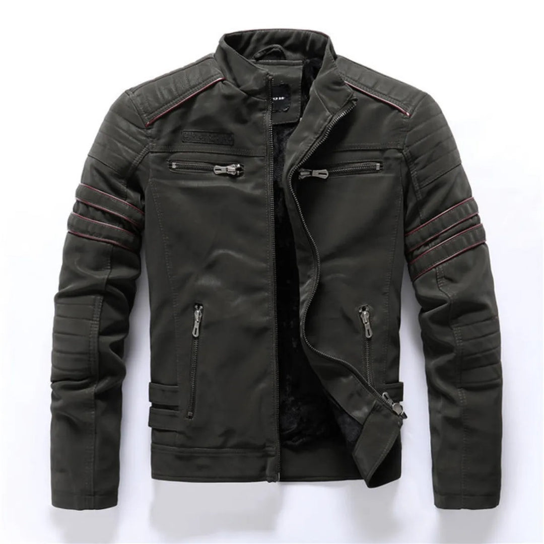 Vegane Herren-Blousonjacke – Zippjacke im strukturierten Stil