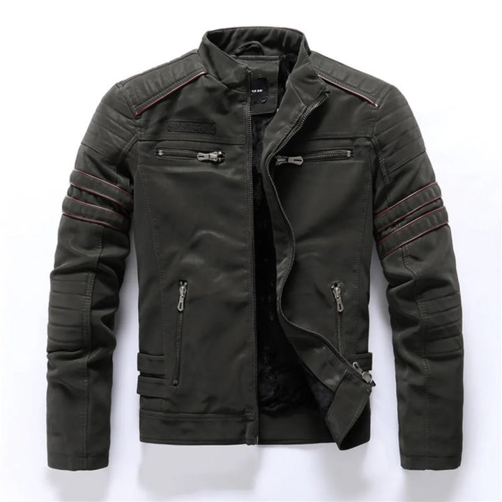 Vegane Herren-Blousonjacke – Zippjacke im strukturierten Stil