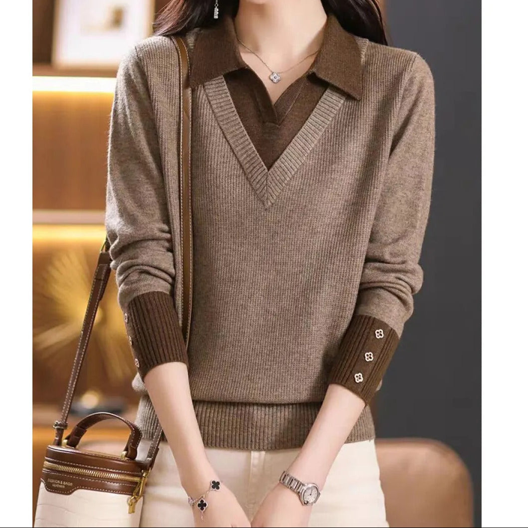 Damenstrickpullover – lässiger Lagenlook