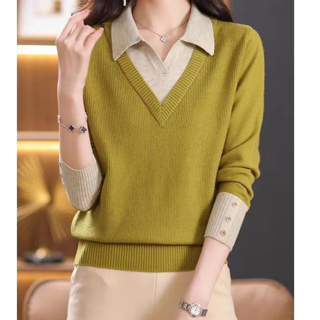 Damenstrickpullover – lässiger Lagenlook