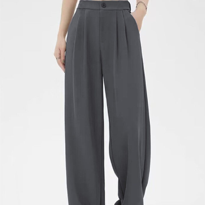 Weite, fließende Damenhose – Hohe Taille, eleganter Plissee-Look