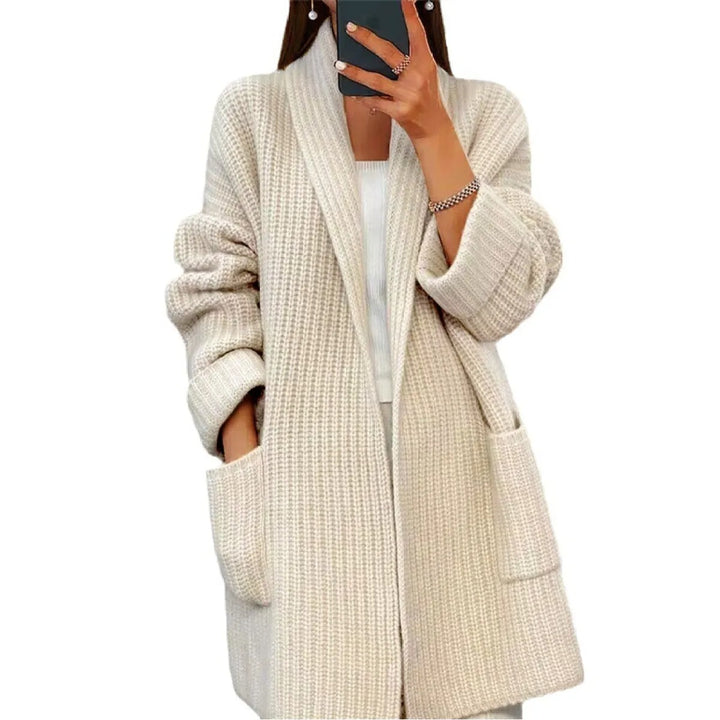 Damen-Cardigan aus Strick - Lässiger langer Schnitt mit Taschen