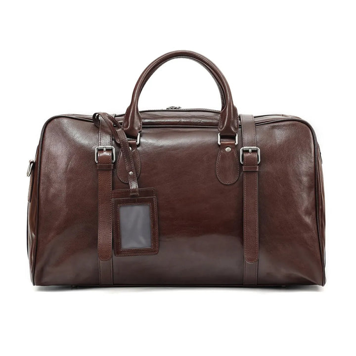 Borsa da viaggio uomo in pelle – Borsa duffle strutturata con tracolla regolabile