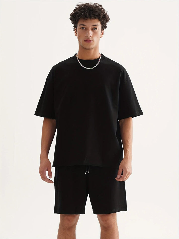 Ensemble 2 Pièces Homme Coton – T-shirt Manches Courtes et Short