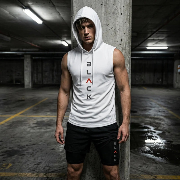 Ensemble Homme Deux Pièces – Hoodie Sans Manches et Short Graphique Léger